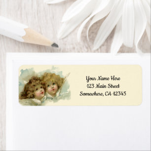 Vintage Christmas, Victorian Angels in the Clouds