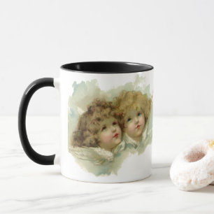 Vintage Christmas, Victorian Angels in the Clouds Mug