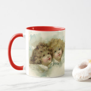 Vintage Christmas, Victorian Angels in the Clouds Mug