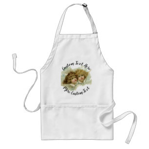 Vintage Christmas, Victorian Angels in the Clouds Standard Apron