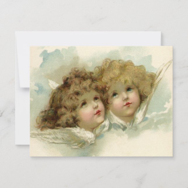 Vintage Christmas, Victorian Angels Invitation (Front)