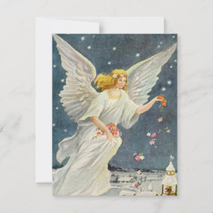 Vintage Christmas Victorian Angels Invitation
