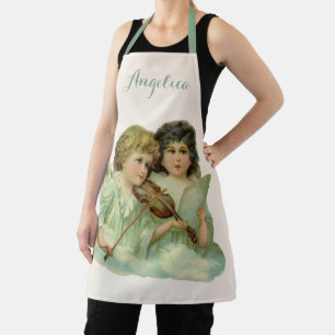 Vintage Christmas, Victorian Angels Music Violin Apron
