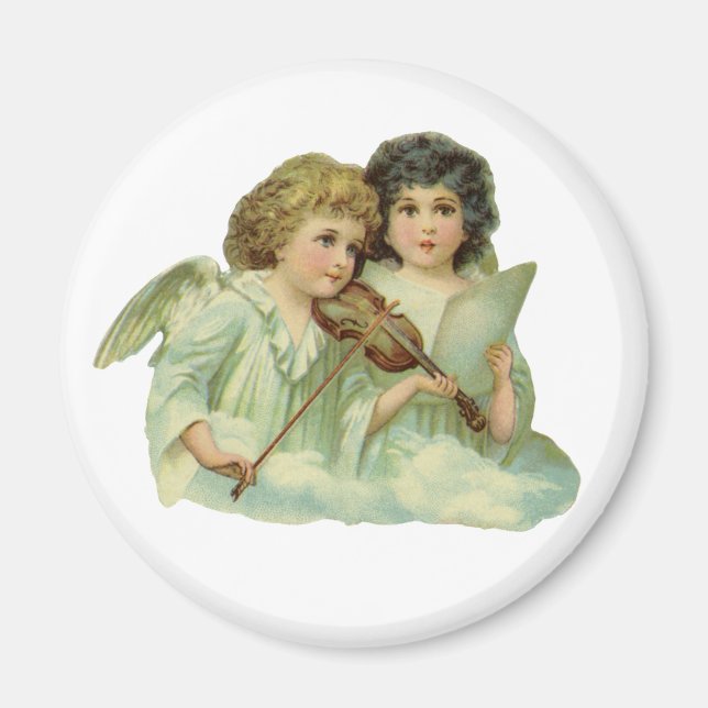Vintage Christmas, Victorian Angels Music Violin Magnet (Front)
