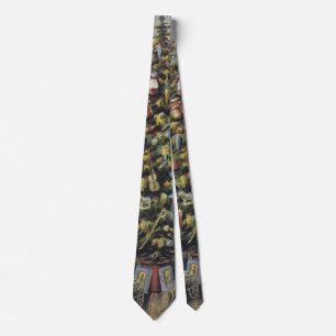 Vintage Christmas, Victorian Family Around Tree Tie