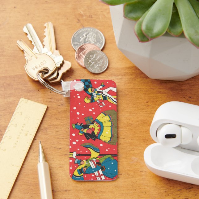 Vintage Christmas, Victorian Family Key Ring (Desk)