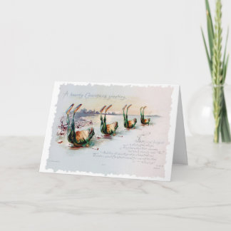 Vintage Christmas Victorian Funny Rhyme Card Frog