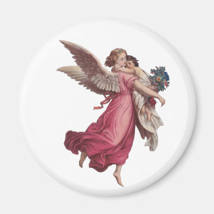Vintage Christmas, Victorian Guardian Angel Magnet