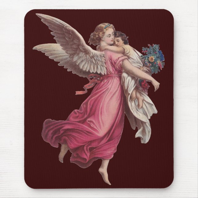 Vintage Christmas, Victorian Guardian Angel Mouse Mat (Front)