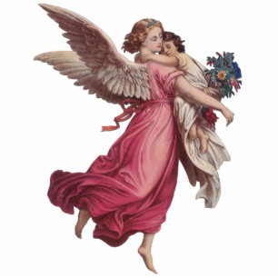 Vintage Christmas, Victorian Guardian Angel Photo Sculpture Decoration
