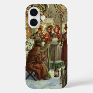 Vintage Christmas, Victorian Musicians Play Music iPhone 16 Case