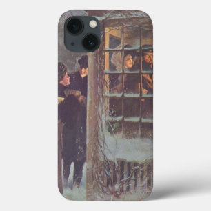 Vintage Christmas, Victorian People at a Party iPhone 13 Case
