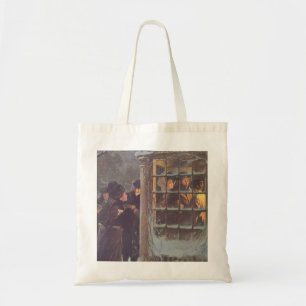 Vintage Christmas, Victorian People at a Party Tote Bag