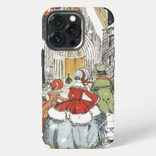 Vintage Christmas Victorian People Going to Church iPhone 13 Pro Case