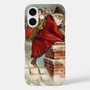 Vintage Christmas Victorian Saint Nicholas on Roof iPhone 16 Case