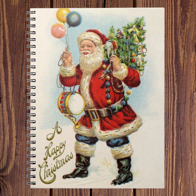 Vintage Christmas, Victorian Santa Claus Balloons Notebook (Creator Uploaded)