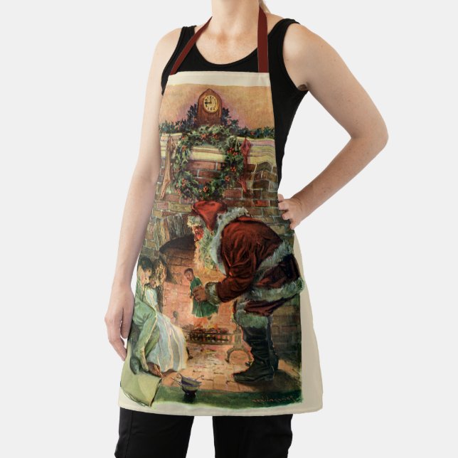 Vintage Christmas, Victorian Santa Claus Children Apron (Insitu)