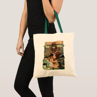 Vintage Christmas, Victorian Santa Claus Children Tote Bag