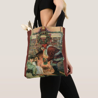 Vintage Christmas, Victorian Santa Claus Children Tote Bag