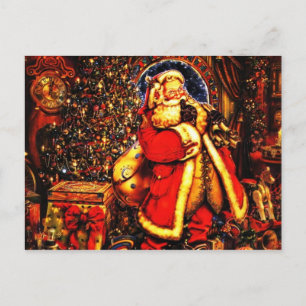 Vintage Christmas Victorian Santa Claus Holiday Postcard