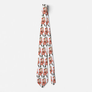 Vintage Christmas Victorian Santa Claus Ice Skater Tie