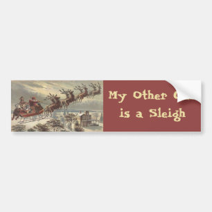 Vintage Christmas, Victorian Santa Claus in Sleigh Bumper Sticker