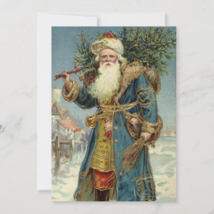 Vintage Christmas Victorian Santa Claus Invitation
