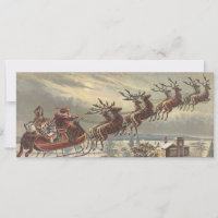 Vintage Christmas Victorian Santa Claus Invitation