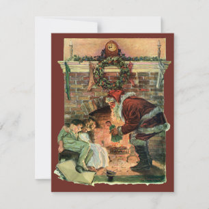 Vintage Christmas Victorian Santa Claus Invitation