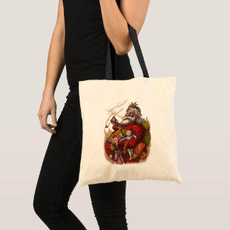 Vintage Christmas, Victorian Santa Claus Pipe Toys Tote Bag
