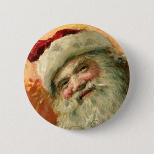 Vintage Christmas, Victorian Santa Claus Portrait 6 Cm Round Badge