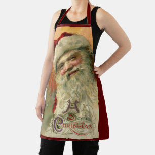 Vintage Christmas, Victorian Santa Claus Portrait Apron