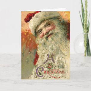 Vintage Christmas, Victorian Santa Claus Portrait Holiday Card