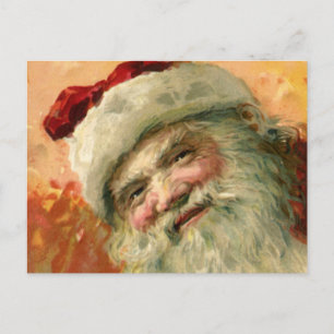 Vintage Christmas, Victorian Santa Claus Portrait Holiday Postcard