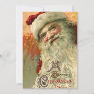 Vintage Christmas, Victorian Santa Claus Portrait Invitation