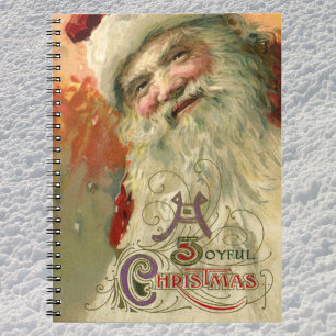 Vintage Christmas, Victorian Santa Claus Portrait Notebook