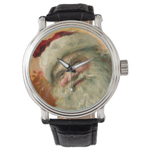 Vintage Christmas, Victorian Santa Claus Portrait Watch