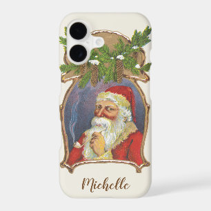 Vintage Christmas, Victorian Santa Claus with Pipe