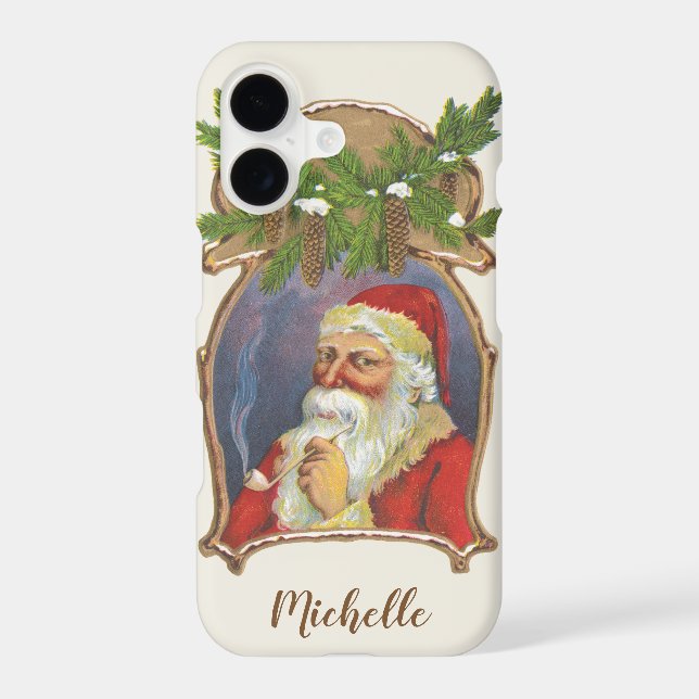 Vintage Christmas, Victorian Santa Claus with Pipe (Back)