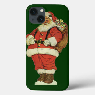 Vintage Christmas, Victorian Santa Claus with Toys iPhone 13 Case