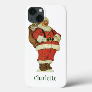 Vintage Christmas, Victorian Santa Claus with Toys iPhone 13 Case