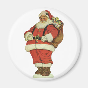 Vintage Christmas, Victorian Santa Claus with Toys Magnet