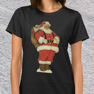 Vintage Christmas, Victorian Santa Claus with Toys T-Shirt