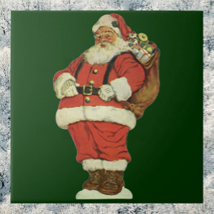 Vintage Christmas, Victorian Santa Claus with Toys Tile