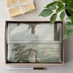 Vintage Christmas, Victorian Santa Claus with Toys Tissue Paper