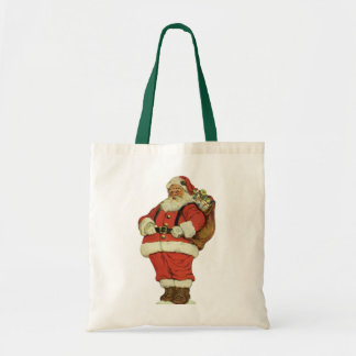Vintage Christmas, Victorian Santa Claus with Toys Tote Bag