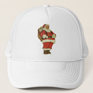 Vintage Christmas, Victorian Santa Claus with Toys Trucker Hat