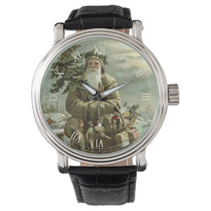 Vintage Christmas, Victorian Santa Claus with Toys Watch