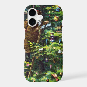 Vintage Christmas, Victorian Santa Claus with Tree