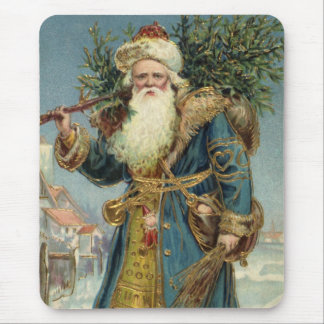 Vintage Christmas, Victorian Santa Claus with Tree Mouse Mat